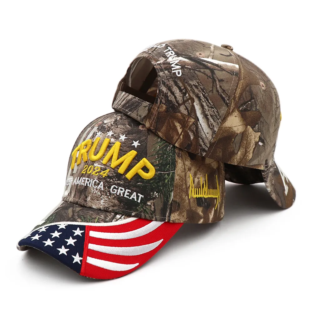 고품질 미국 국기 전술 realtree camo 야구 모자 트럼프 2024 모자