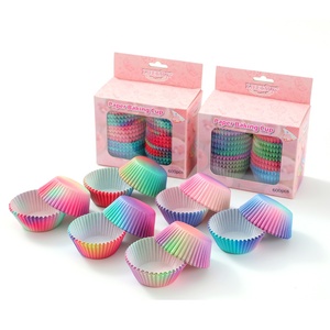 Chengkehome Ombre Gradient Antiadherente <span class=keywords><strong>Papel</strong></span> a prueba de grasa Cupcake Liners <span class=keywords><strong>Moldes</strong></span> para hornear resistentes al calor para magdalenas Herramientas para pasteles - Product Image 6