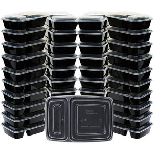 ถาดอาหารพลาสติก PP แบบใช้แล้วทิ้งสำหรับขายส่ง 2 ช่อง - Product Image 1