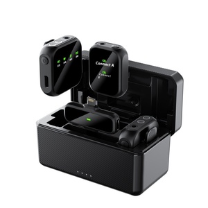 Micrófono <span class=keywords><strong>de</strong></span> Solapa Inalámbrico K50 con Condensador, <span class=keywords><strong>Batería</strong></span> <span class=keywords><strong>de</strong></span> 600 mA, Duración <span class=keywords><strong>de</strong></span> 5 Horas, Cancelación <span class=keywords><strong>de</strong></span> Ruido, 20 m, Retardo <span class=keywords><strong>de</strong></span> 0.1 ms, Compatible con Cámaras <span class=keywords><strong>de</strong></span> Android e <span class=keywords><strong>iPhone</strong></span> - Product Image 1