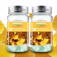 Extrait de Ginkgo Biloba Vert Haute Puissance en Capsules Molles Menthe 500mg 25% Flavonoïdes Soutient la Mémoire et la Circulation Sanguine 100