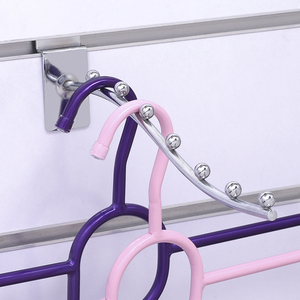 Multiboard quần áo treo slatwall móc nhiệm vụ nặng nề hiển thị <span class=keywords><strong>Hooks</strong></span> 7-bead kim loại cầm tay móc để hiển thị - Product Image 2