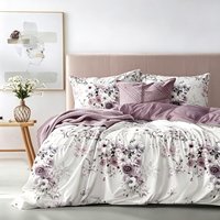 Ensemble de literie à imprimé floral beige, 3 pièces, housse de couette avec 2 taies d'oreiller, fleurs aquarelle, design moderne, vente en gros, haute qualité