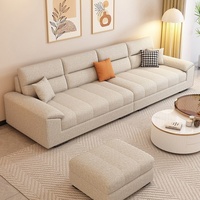 Nuevo Sofá Seccional Moderno de Alta Gama Estilo Crema, Simple para Sala de Estar, Apartamento Pequeño, Sofá Largo en Forma de Tira