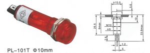 220V 110V 12V/24VDC pannello di montaggio Neon indicatore rosso verde giallo luci 10mm <span class=keywords><strong>PL</strong></span>-101T pilota di segnalazione - Product Image 6