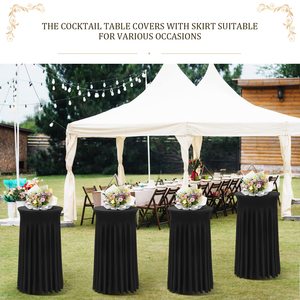 Gonne e Coperture Rotonde in Spandex Intrecciato per Tavoli da Cocktail con Copertura Elasticizzata per Tavoli Alti per Uso Domestico - Product Image 6