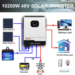 Onduleur de onda sinusoidal pura de 12000 vatios, sistema fuera de la red de 5Kw, inversor Solar híbrido de 10Kw, controlador de carga MPPT de frecuencia única - Product Image 2