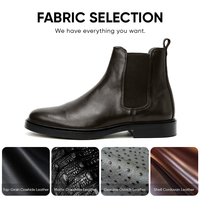 Bottes Chelsea en Cuir Véritable de Marque de Créateur pour Hommes, Vente en Gros Usine, Bottes Chelsea Montantes Plates pour Toutes Saisons
