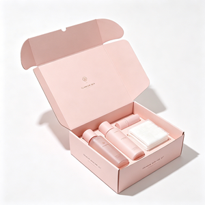 Boîte d'expédition personnalisée auto-scellante en carton ondulé avec pelliculage mat et logo imprimé pour l'e-commerce, cosmétiques et soins de la peau - Product Image 1