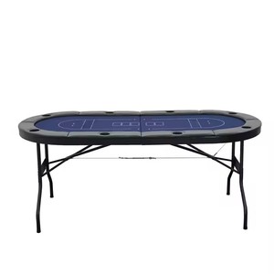 Table de poker Texas pliable ovale pour 8 joueurs, sur mesure en gros, table de jeu professionnelle pour événements de Blackjack et de Mahjong - Product Image 4