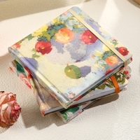 Carnet à spirale carré B5, couverture en tissu, pages vierges épaisses 160g, idéal pour étudiants et cadeaux