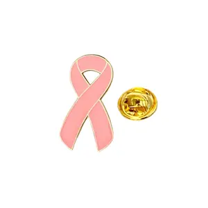 Épingle de revers rose en ruban, Badge en émail doux et dur pour la sensibilisation au Cancer du sein