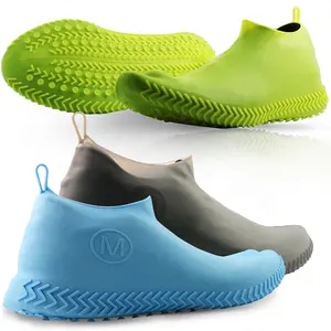 Unisex reutilizável ao ar livre impermeável silicone sapato proteção capa shoecovers sapato capa bota chuva overshoes água prova silicone