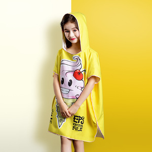 Maillot <span class=keywords><strong>de</strong></span> <span class=keywords><strong>bain</strong></span> à capuche en microfibre à séchage rapide imprimé par sublimation <span class=keywords><strong>de</strong></span> dessin animé personnalisé pour enfants <span class=keywords><strong>poncho</strong></span> <span class=keywords><strong>de</strong></span> surf à langer - Product Image 2