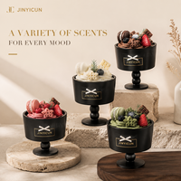 Vela Aromática de Lujo en Cerámica, Hecha a Mano con Cera de Soya, Diseño de Taza de Chocolate y Bayas, Regalo, Fragancia para el Hogar, OEM, Marca Privada