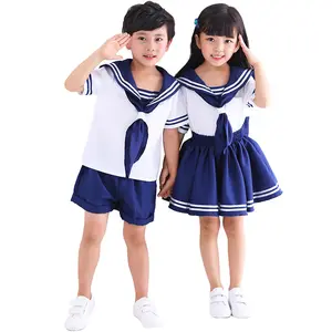 Children Naval Costumes Stage Halloween Navy Party Suit Pleated Skirt Costumes For Girls Boys