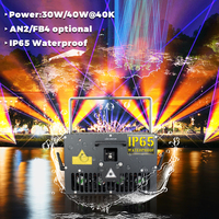 Spectacle d'éclairage laser RGB extérieur étanche IP65 40W haute puissance pour entreprises de location d'événements