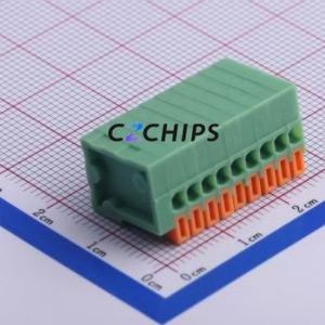 KF141V-2.54-9P Spring Terminal Block Through hole Component (THT),P=2.54mm Connector 2.54mm 9P 9 2A - Product Image 2
