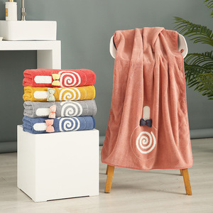 Coral Fleece <b>Bath</b> <b>Towel</b> <b>Set</b> 35x75cm 70x140cm Novelty Lollipop Design Skin-Friendly Home Use - Product Image 1