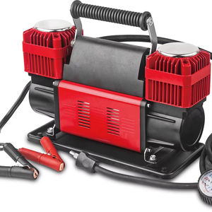 Autorout ที่เติมลมยางรถยนต์ DC 12V ปั๊มลมแบบพกพาปั๊มลมแบบกระบอกคู่เหมาะสำหรับกลางแจ้ง - Product Image 1