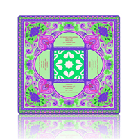 Tapis de Mahjong pliable moderne 31,5 x 31,5 pouces pour 4 joueurs, série Miss, motif fleur de cerisier et jade, design américain, en néoprène pour le jeu