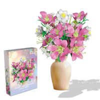 Vente en gros d'ensembles décoratifs de blocs de construction de style bouquet ; Couleurs, designs, emballages et logos personnalisables ; OEM, OBM, ODM
