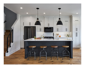 خزائن مطبخ عالية الجودة مصنوعة من الخشب الصلب الأبيض جاهزة للتجميع - Product Image 2