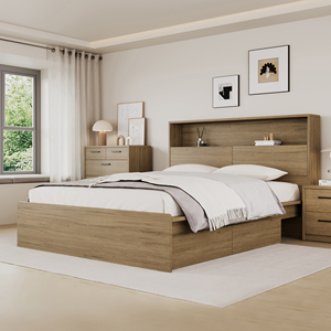 Factory Direct Modern Style Bed Frame Latest Design Wood <strong>Bedbase</strong> in Box Extendable Adjustable Height Strong Support Full Size - Product Image 4