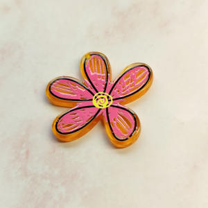 Nouveau produit créatif Transparent en relief Graffiti fleur de cerisier couleur boucles d'oreilles bricolage accessoires acrylique charme accessoires - Product Image 3