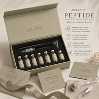 Boîte à flacons personnalisée écologique en papier kraft, vente en gros de flacons de peptides, flacon en verre, échantillon, boîte d'emballage à fermeture magnétique pour 3 ml