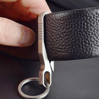 Porte-clés portable en alliage de titane ultra-léger, anti-rouille, pour l'extérieur, avec clip pour pantalon