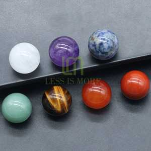 Commercio all'ingrosso 7 <span class=keywords><strong>Chakra</strong></span> 16mm naturale guarigione cristallo agata pietra imposta palla rotonda ornamento Yoga per la decorazione domestica - Product Image 3