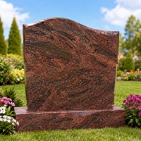 Prix compétitif, vente en gros : Pierre tombale en granit rouge irisé au design unique, pierre tombale en granit, pierre commémorative en granit, mausolées de cimetière en granit