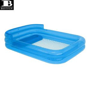 Piscine familiale rectangulaire écologique, grande piscine gonflable à 3 anneaux avec dossier rembourré pour adultes et enfants - Product Image 5