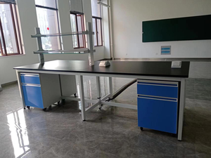 Banco da <span class=keywords><strong>Laboratorio</strong></span> in Acciaio <span class=keywords><strong>con</strong></span> Vetro Temperato, Tavolo da Lavoro Mobile <span class=keywords><strong>con</strong></span> Ripiani per Reagenti e Illuminazione per <span class=keywords><strong>Laboratorio</strong></span> di Microbiologia - Product Image 2