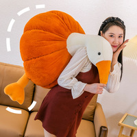 Boneka Plush Ultra Lembut Isi Kapas PP Desain Labu Angsa Putih Berbagai Ukuran, Hadiah Ulang Tahun yang Menenangkan, Mainan Mesin Cakar, Unisex