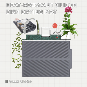 Modern Style Small Size <b>Silicone</b> Dish Drain Mat Eco-Friendly Heat Resistant for Home Kitchen Counter Durable for Restaurants Use - Product Image 3