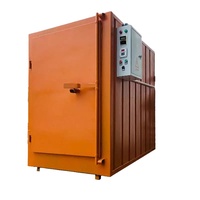 Four de séchage et de polymérisation à poudre pour PLC et moteur, personnalisé, couleur orange, avec chariot pour usine de roues/jantes, fonctionnement manuel - Vente chaude