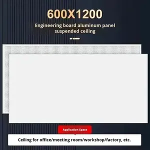 Azulejos de <span class=keywords><strong>techo</strong></span> integrados de 600x1200, placa de refuerzo de aluminio aislante de calor absorbente de sonido para edificios de oficinas escolares directos - Product Image 2