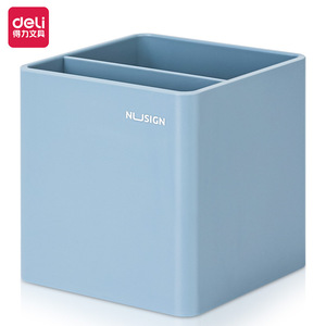 Deli Pen Holder NS011 Blue Square Plastic Desktop Storage Box for <b>Office</b> Student Use - Product Image 1