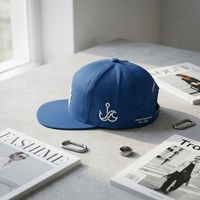 Gorra Snapback de Secado Rápido con Visera Plana, Diseño Estructurado TIDAL HOOK, Bordado de Olas, Pesca Oceánica, Surf, Marina