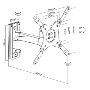 Flat LCD LED Plasma Adjustable Flat Panel <strong>TV</strong> Wall Mount <strong>Brackets</strong> <strong>for</strong> 13 to 42 <strong>Inch</strong> Screen - Product Image 6