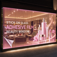Film LED transparent adhésif pour vitrine de magasin de beauté, affichage publicitaire sur vitrine