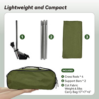 Lit de camping pliable en aluminium moderne et léger, avec système de verrouillage à levier, installation facile, portable, compact, pour les voyages en plein air, la chasse, la randonnée