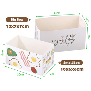 Fabrika toptan sandviç ambalaj kutusu beyaz karton Mini <span class=keywords><strong>Burger</strong></span> özel logolu kutu kağıt tost kutuları - Product Image 2