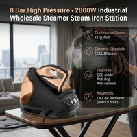 Station de repassage vapeur professionnelle à chauffage rapide haute pression en 30 secondes et volume de vapeur de 120±15g, semelle en céramique, pour vêtements verticaux