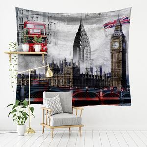 Raffiné Rouge Bus Série Art Décor Polyester Tenture <span class=keywords><strong>Porte</strong></span> Rideau Rectangle Tapisseries Noël Thanksgiving Pâques Présent - Product Image 5