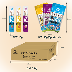 ODM Vente en gros 16g Aliment humide biologique au saumon Riche en protéines Sain et nutritif Bâtonnets de nourriture <span class=keywords><strong>pour</strong></span> chats Snacks Bandes de nourriture <span class=keywords><strong>pour</strong></span> chats - Product Image 5