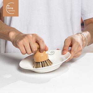 Cepillo de lavado de olla de aceite antiadherente de palma de coco cuidadosamente seleccionado, cepillo de lavavajillas de madera de haya, cepillo de limpieza multifuncional - Product Image 2