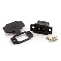 Connecteur mural Amass XT60BE-M mâle/femelle pour montage sur panneau, applications d'alimentation PCB, contacts plaqués or, indice de protection IP67